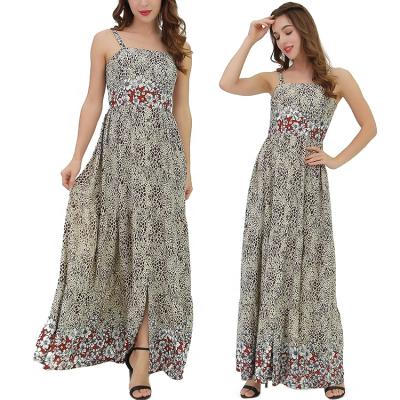 China Anti-Static Ladies Maxi Romantic Fashion Long Bohemian Printed Floral Vestidos Women Resort Wear Dresses for sale