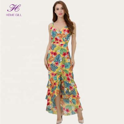 China Sexy Floral Bodycon Women Mermaid Straight Long Elegant Mulberry Anti-Static Summer Floral Casual Dress for sale