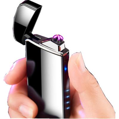 China Windproof Zinc Alloy USB Rechargeable Electronic Lighter Touch Lighter Zinc Alloy Electric Igniter For Christmas Gift for sale