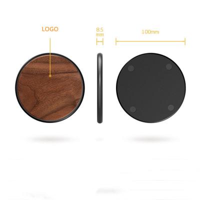 China Mobile Phone Customized Wireless Charger Dock For Phone Wooden Wireless Induction Fast Charging Pad for sale