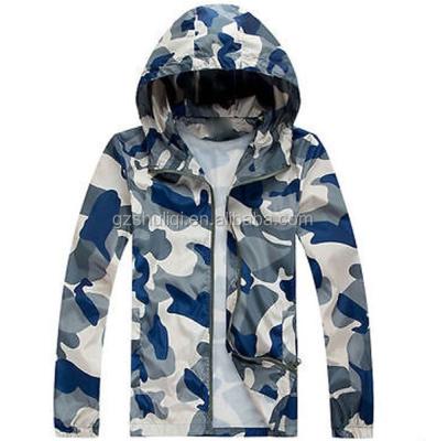 China New fashion men's anti-pilling sports hoodie casual hooded camouflage sports shirt lightweight slim jackets for sale