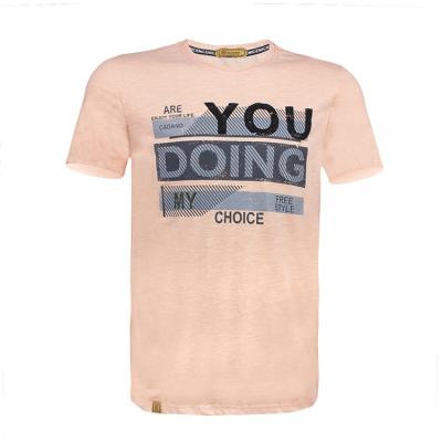 China Custom Light Pink 100% Cotton Anti-Shrink T-Shirt O-Neck T-Shirt Men for sale