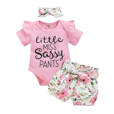 China High Quality Cotton Pink Short Romper Baby Clothes Solid Print Baby Romper Ruffle Cotton Baby Jumpsuit Rompers Sets for sale