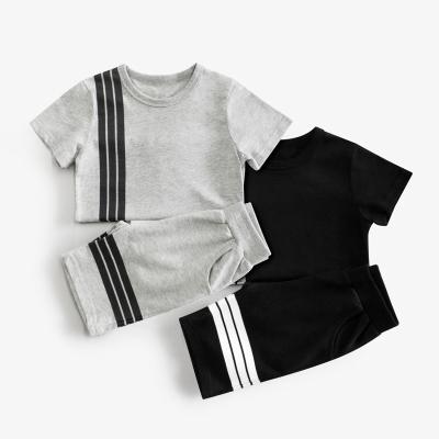 China Casual Fashion Comfortable Sports Kids Clothes Boys Summer Overall T-shirt Shorts Boy Clothing Sets for sale