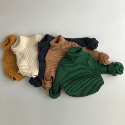 China Boys Girl Children Anti Shrink Infant Kids Knitted Turtle Neck Pullovers Collar Top Thick Warm Sweaters for sale