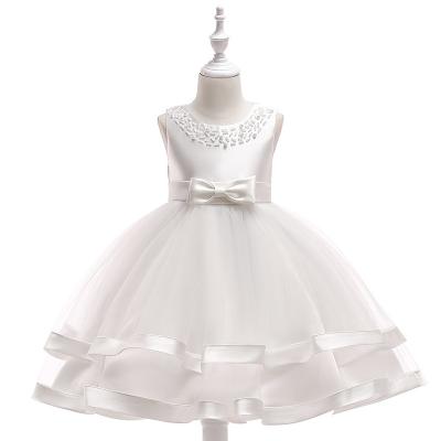 China Anti-wrinkle style birthday party tutu dresses lovely children girl dress European wedding kids dress for girls sleeveless for sale