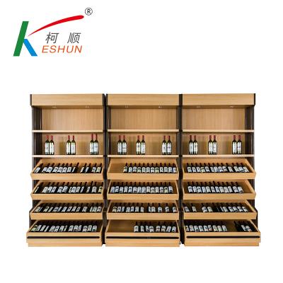 China Wooden Display Wall Customization Wine Cellar Cabinet Ks-cb-1 Antique Counter Shelf Storage Rack for sale