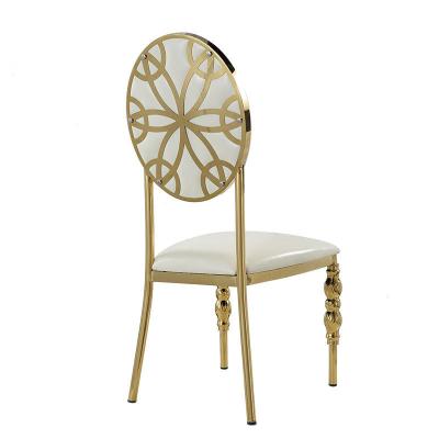 China Modern Floral High Back Design Luxury Gold Chairs For Events Wedding Party for sale