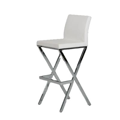 China Modern Luxury Modern Hand Made Nordic Style White PU Leather Bar Stools For Kitchen for sale