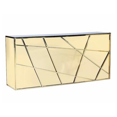 China Modern Bar Furniture Cocktail Wire Counter Gold Metal Stainless Steel Frame Wedding Bar Table for sale