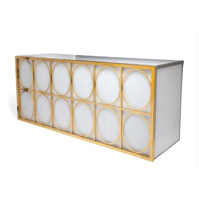 China Modern Luxury Modern Events Circle Pattern One Shelf Inside Straight Foldable  Acrylic Bar Table for sale