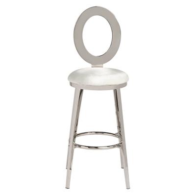 China High-quality Outdoor Events High Chairs Furniture Silver White Padded Carttier Bar Stools for sale