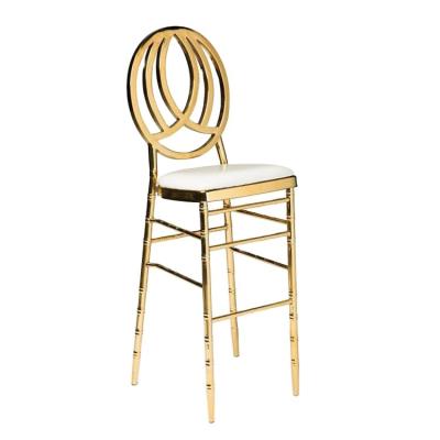 China High-quality Bar Nightclub Furniture Decor Gold Metal Phoenix Back Stools Bar Chairs for sale