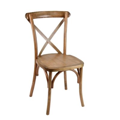 China Contemporary 13 Years Manufacture Supply Wholesale Cross Back Hotel Chair Wooden Wedding Crossback Chairs Rentals for Events Party Banquet for sale