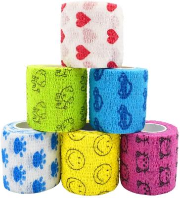 China Shoulder Pet-Cohesive-Adhesive Bandage Paw Cohesive Colorful Stable Feet Hands Pet Pain Relief Quality Bandage Bandage for sale