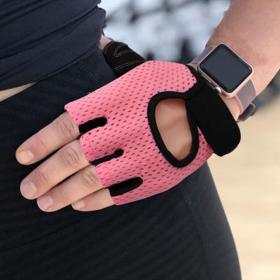 China Breathable Women Men Non Slip Washable Weightlifting Cycling Half Finger Grip Gloves for sale