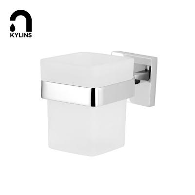 China Sustainable Wall Mounted 304 Stainless Steel Material Glass Fashion Toothbrush Portable Cup Holder for sale