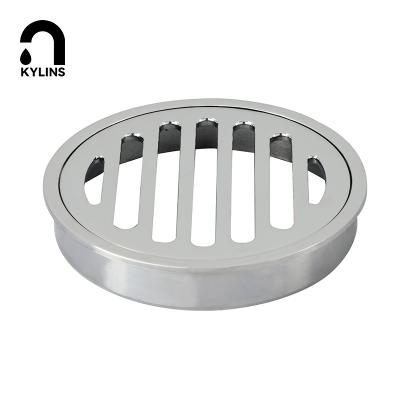 China Modern Custom Balcony Toilet Round Shower Channel Drains Anti Rust Tile Insert Floor Drain Brass Grate For Kitchen for sale