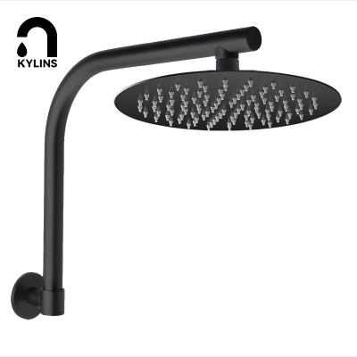 China Customized Bathroom Faucet Shower System Rainfall Waterfall Black Wall Mounted Shower Head No-Dial for sale