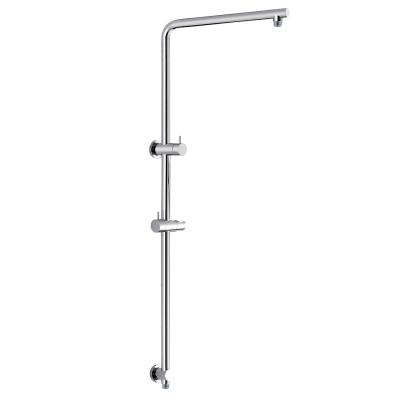 China With Round Wall Mounted Diverter Solid Brass Shower Rail For Bathroom Chrome 2 Head Sliding Bar Shower Kits With Diverter for sale