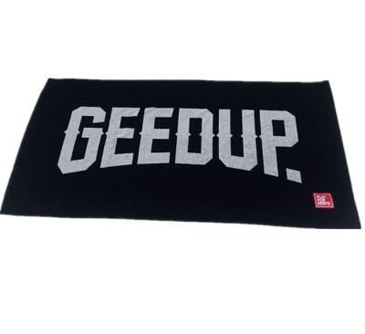 China Wholesale Custom Made Towels Jacquard Woven Logo Hypoallergenic For GYM Fitness 100%Cotton Bath Beach Towel for sale