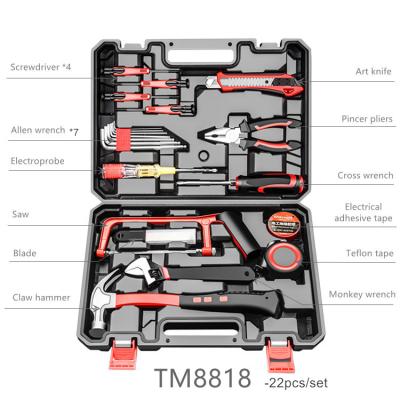 China Complete Hand Tool Kit Portable Household Tool Box Combination Hardware Kit Tools For Home Repair for sale