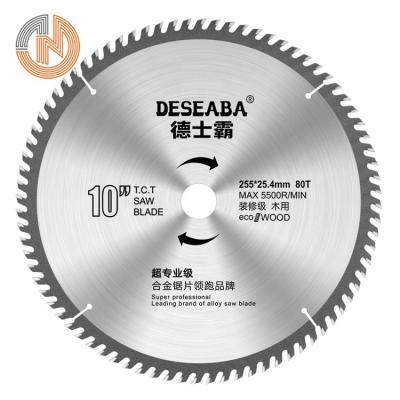 China Cutting CTT Circular Cutting CTT 10 Inch 80T Heavy Duty Portable Woodworking Alloy Saw Blade 10