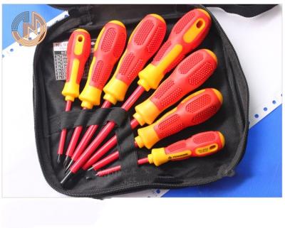 China Portable Multi Insulated Thin Shank Screwdriver Tool Bit Electrician Bit Set With PP Handle for sale