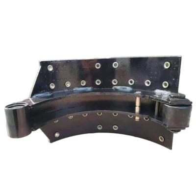 China Semi-metallic no asbestos brake shoe with coating for truck sino shacman F3000 for sale