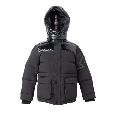 China New Custom Made Black Baby Boy's Breathable Jackets With Hood Windproof For Children Winter Jacket for sale