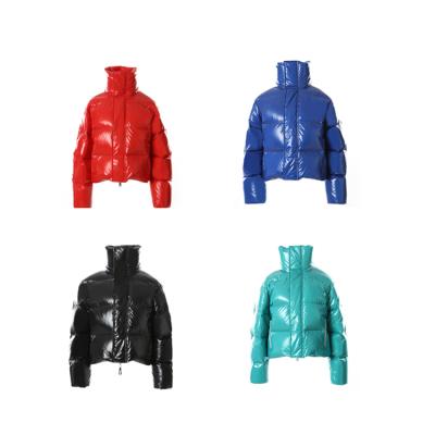 China Waterproof 2021 Winter New Stripper Jacket High Quality PU Down Jacket Women Stripper Coat for sale