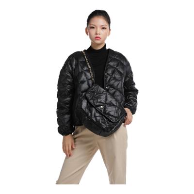 China Custom Made Breathable Women Winter Bubble Jacket Down Jacket Shiny Stripper Coat for sale