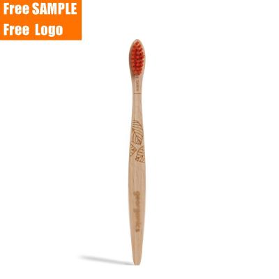 China Eco-Friendly Organic Logo Bamboo Toothbrush 100% Custom Biodegradable 10 Nylon Foldable Toothbrush Set For Adults And Children for sale