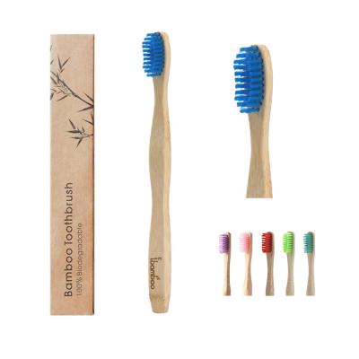 China Custom Wholesale Cheap Disposable Charcoal Round Logo Natural Bamboo Toothbrush With Bamboo Case for sale