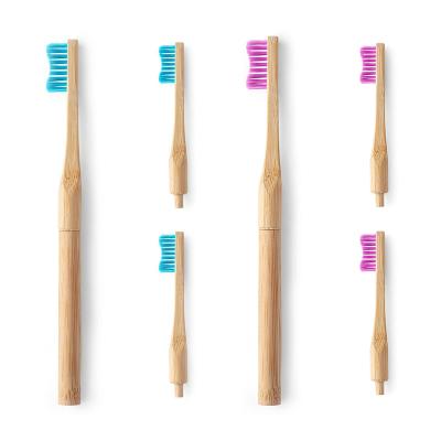 China Custom cepillo de bambu disposable charcoal eco-friendly bamboo toothbrush replaceable for sale