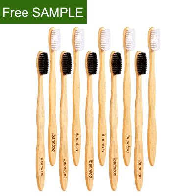 China Free Sample Custom Wholesale Disposable Biodegradable Soft Charcoal Low MOQ Bamboo Toothbrush for sale