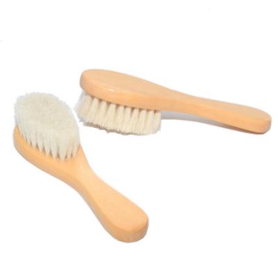 China Cushion Wool Fur Brush Eco-friendly Natural Wood Soft Massage Smaller Kids Nurse Care Hair Brush Portable Comb &Baby for sale