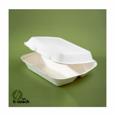 China Modern Custom Size Disposable Lunch Box Bagasse Degradable Tableware With Lid for sale