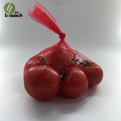 China Eco - Friendly Resilient Biodegradable PLA Fruit Large Capacity Mesh Bag Packaging Bags for sale