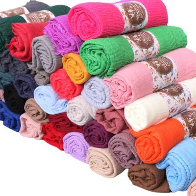 China New Muslim Cotton HIJAB SCARF Cheap Pure Color 180*90cm Scarves For Women for sale