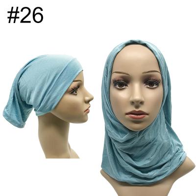 China Solid Color Cotton Female Tank Top Mercerized Cotton Scarf 170*50cm Hood 30*22cm Two Piece Hijab 28 Set Small Colors for sale