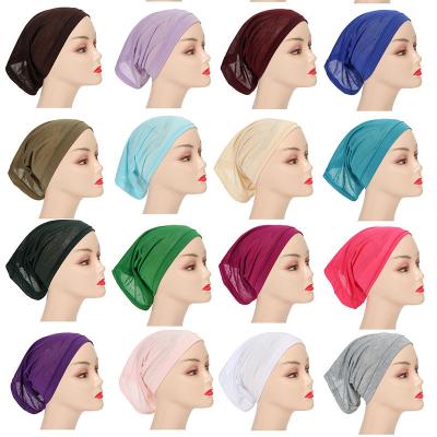 China European Style Mercerized Cotton American Style Muslim Hooded Cross Solid Color Muslim Pullover Tank Top Women Keep Warm Fashion Hat for sale