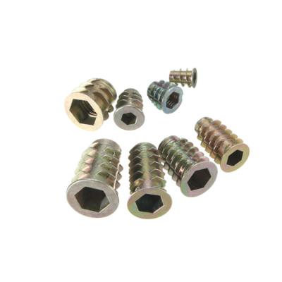 China M4 M6 M8 M10 Brass Furniture Insert Nuts For Connecting Furniture Wood for sale