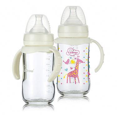 China Soft 2021 Baby Products Of All Types High Borosilicate Free Baby Glass Bottle BPA Milk Feeding Bottle for sale