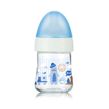 China Hi-Q BPA Borosilicate Glass Baby Bottles Free Blue Glass Infant for sale