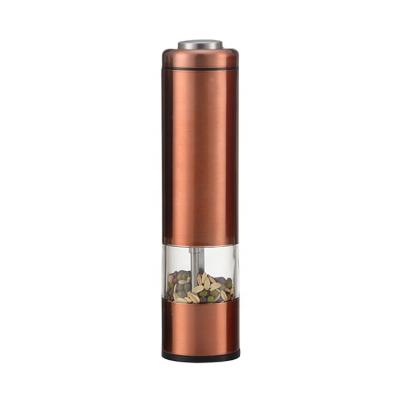 China Copper Color Alkaline Battery Operated Spice Mill Sustainable Ceramic Grinder for sale