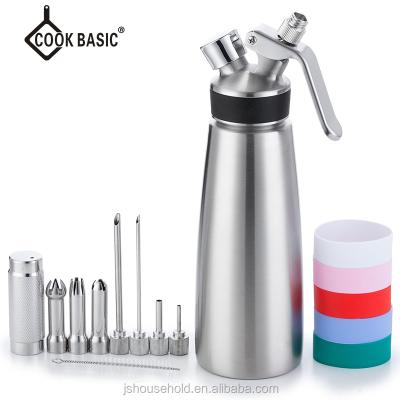 China Sustainable Professional Whipped Cream Dispenser Stainless Steel Cream Whipper JS-CW008 for sale