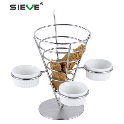 China Sustainable Stainless Steel Fryer Basket Present With Three Cups JS-E023 for sale