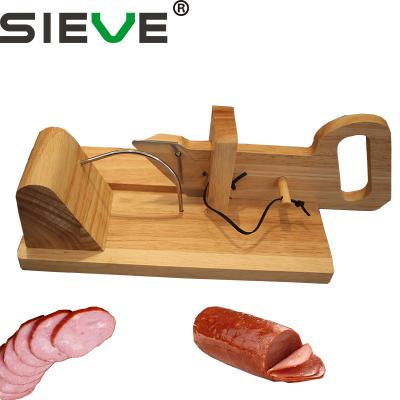 China Best viable selling vegetable sausage chorizo ​​guillotine slicer made in wood for sale