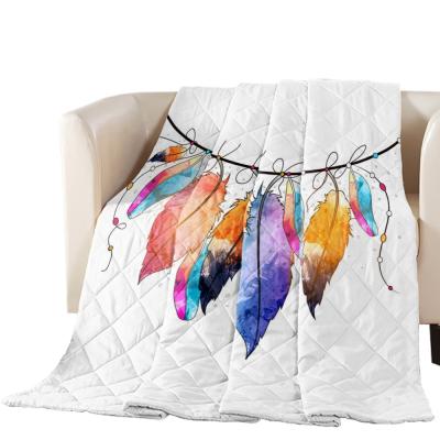 China Anti-pill washable national fabric feather style feather style comforter for living room bedroom for sale